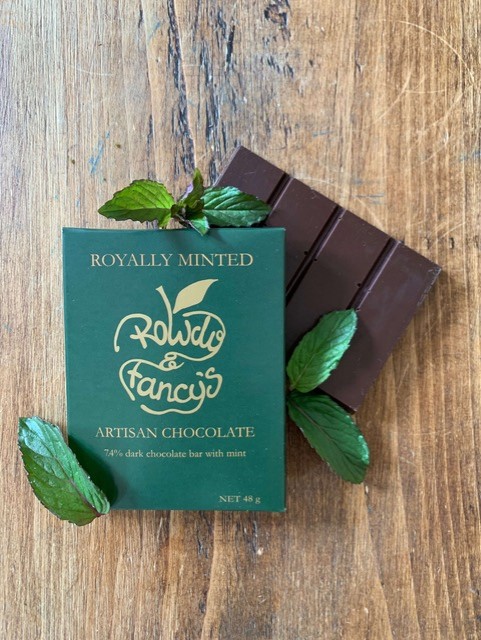image Mint dark chocolate bar by Rowley & Fannys.